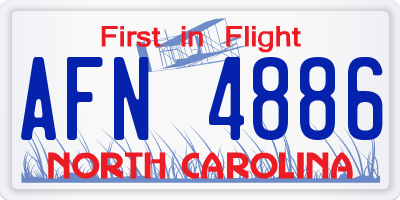 NC license plate AFN4886