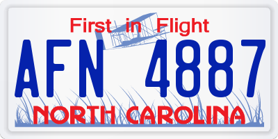 NC license plate AFN4887