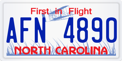 NC license plate AFN4890