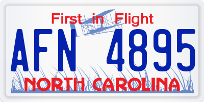 NC license plate AFN4895