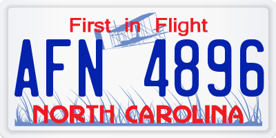 NC license plate AFN4896