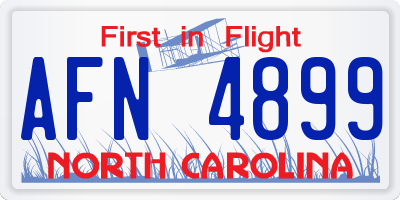NC license plate AFN4899