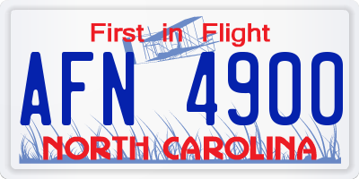 NC license plate AFN4900