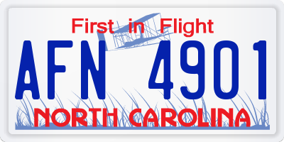 NC license plate AFN4901