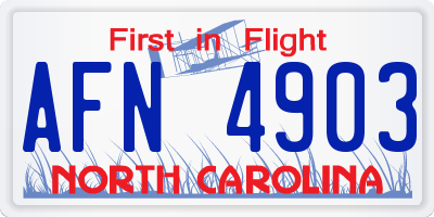 NC license plate AFN4903