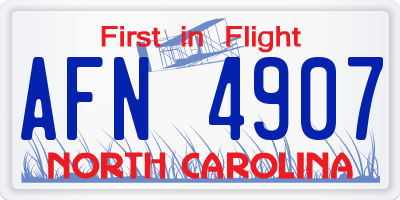 NC license plate AFN4907