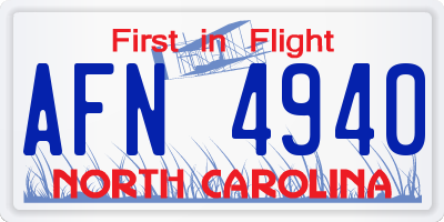 NC license plate AFN4940