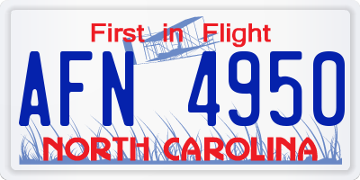 NC license plate AFN4950