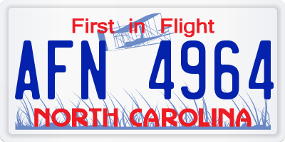 NC license plate AFN4964