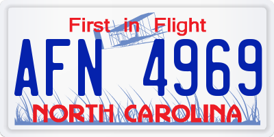 NC license plate AFN4969