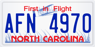 NC license plate AFN4970