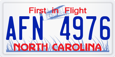 NC license plate AFN4976