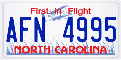 NC license plate AFN4995