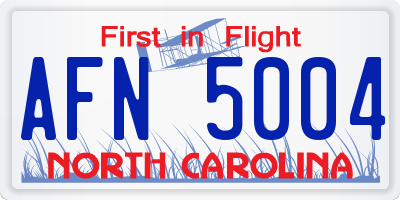 NC license plate AFN5004