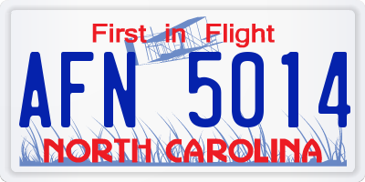 NC license plate AFN5014