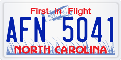 NC license plate AFN5041
