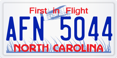 NC license plate AFN5044