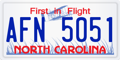 NC license plate AFN5051