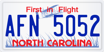 NC license plate AFN5052