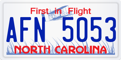 NC license plate AFN5053