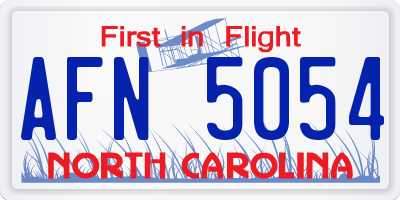 NC license plate AFN5054