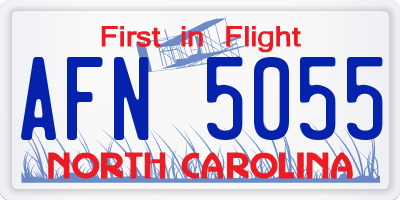 NC license plate AFN5055
