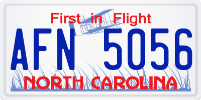 NC license plate AFN5056