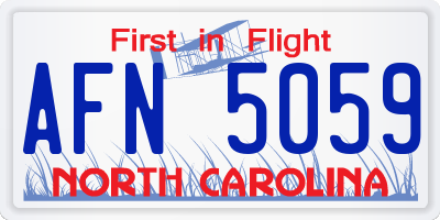 NC license plate AFN5059
