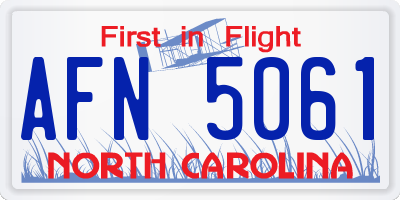 NC license plate AFN5061