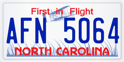 NC license plate AFN5064