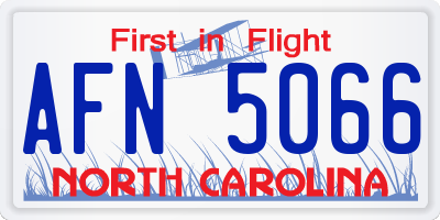 NC license plate AFN5066