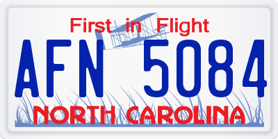 NC license plate AFN5084