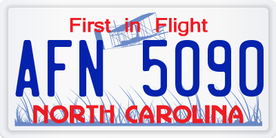 NC license plate AFN5090