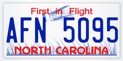 NC license plate AFN5095