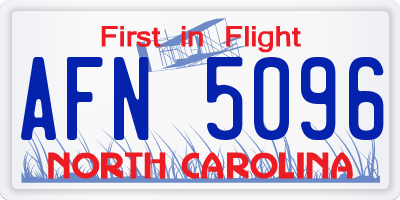 NC license plate AFN5096