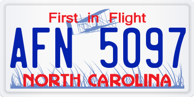 NC license plate AFN5097