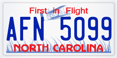 NC license plate AFN5099