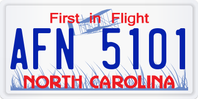 NC license plate AFN5101
