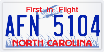 NC license plate AFN5104