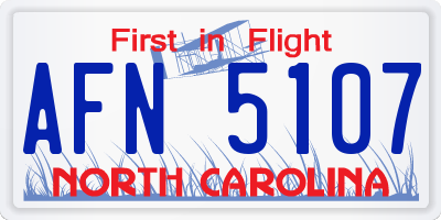 NC license plate AFN5107