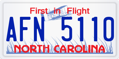NC license plate AFN5110