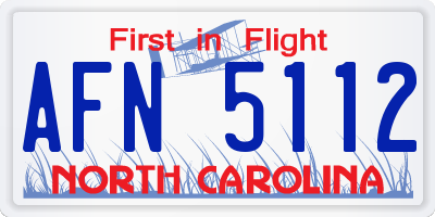 NC license plate AFN5112