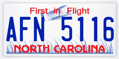 NC license plate AFN5116