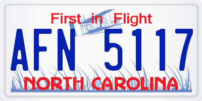NC license plate AFN5117