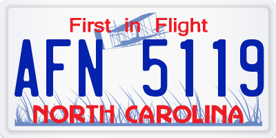 NC license plate AFN5119