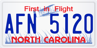 NC license plate AFN5120