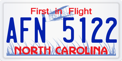 NC license plate AFN5122