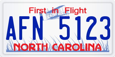 NC license plate AFN5123