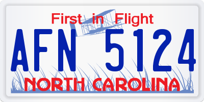 NC license plate AFN5124