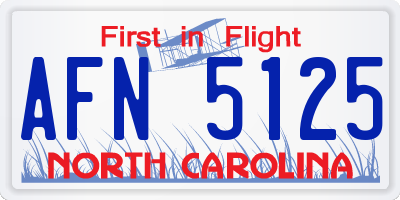 NC license plate AFN5125